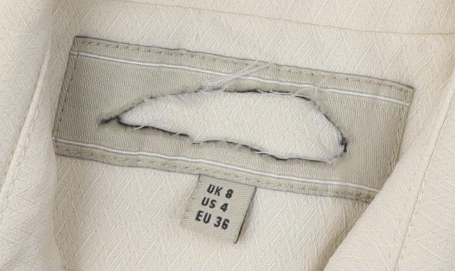Karen Millen Women's Ivory Wool Coat Long Overcoat Size 8 - Elegant & Warm