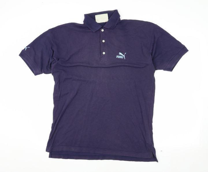 Puma Men's Blue Polo Shirt Size 42 Solid Casual