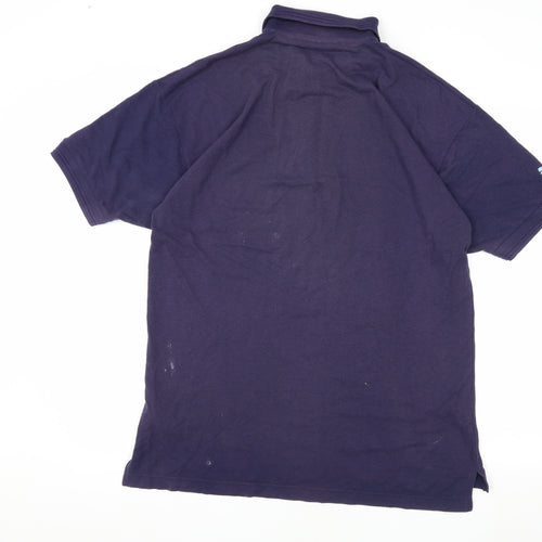 Puma Men's Blue Polo Shirt Size 42 Solid Casual