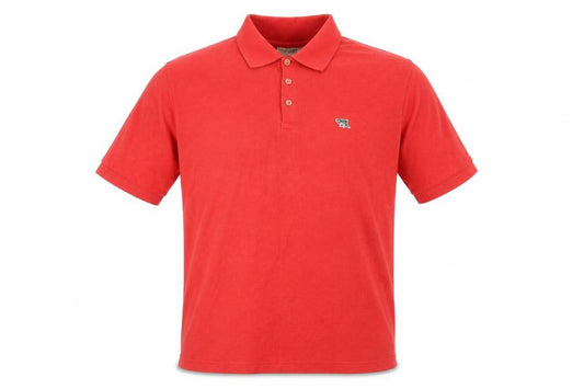 Front view of Le Shark Men's Red Polo M Short Sleeve Collared