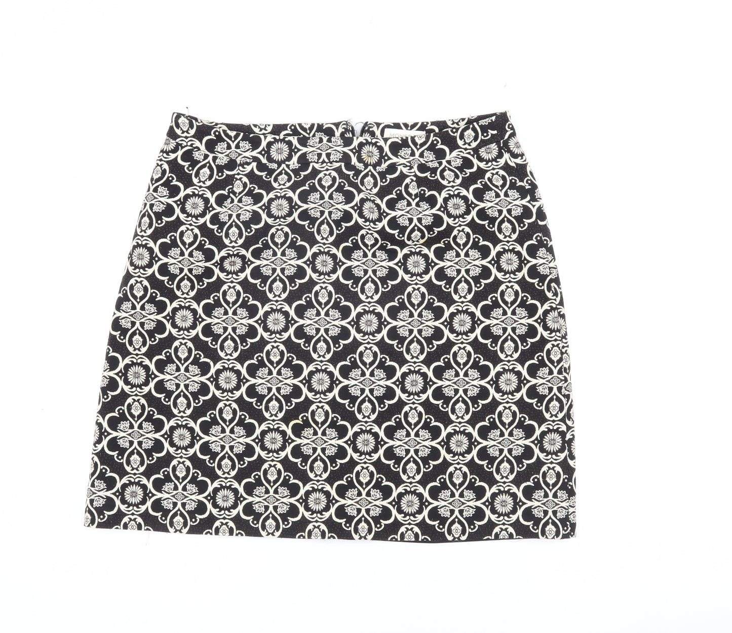 Monsoon Women's Black Geometric Knee-Length Pencil Skirt - Size 12
