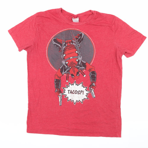 Marvel Men’s Deadpool Red Graphic Tee Medium