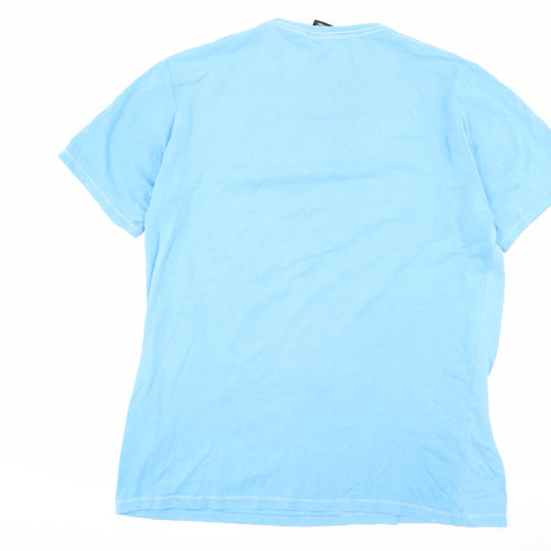 Animal Blue Graphic Print Men's T-Shirt Size L