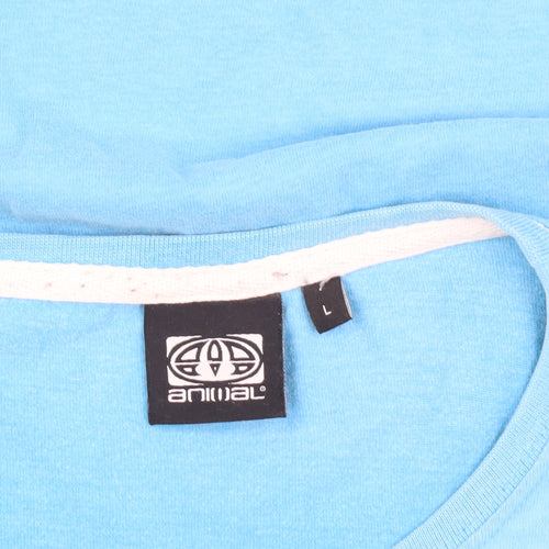 Animal Blue Graphic Print Men's T-Shirt Size L
