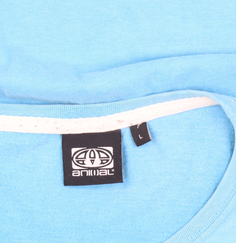 Animal Blue Graphic Print Men's T-Shirt Size L