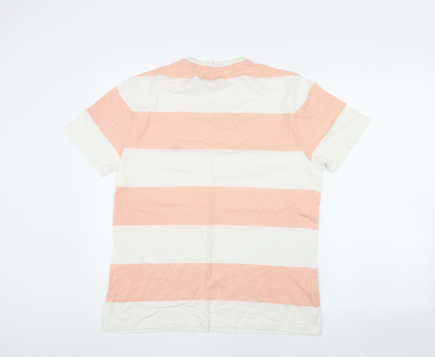 Penguin Men's XL Pink Striped T-Shirt, Crew Neck
