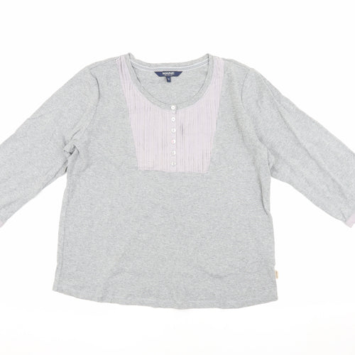 Maine Women's Grey Basic T-Shirt, Size 16, Jersey Knit