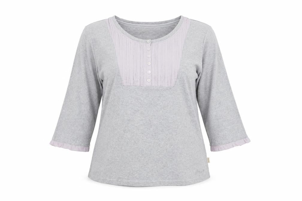 Front view of Maine New England Women's Grey Basic T-Shirt, size 16, Jersey Knit
