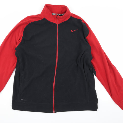 Nike Men's Black and Red 2XL Therma-Fit Jacket