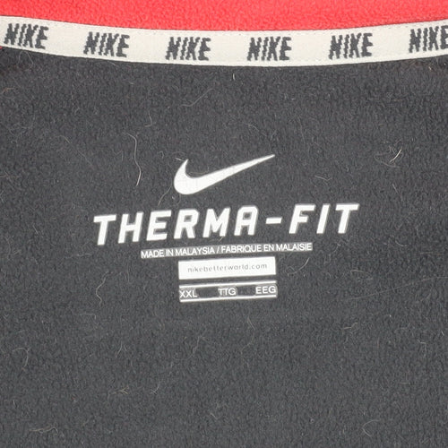 Nike Men's Black and Red 2XL Therma-Fit Jacket