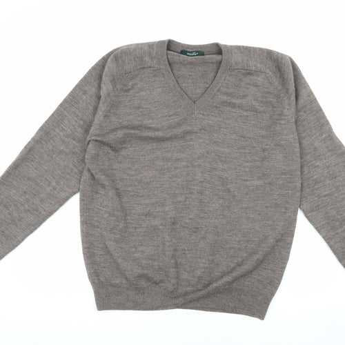 Wolsey Grey Wool V-Neck Pullover Men’s S
