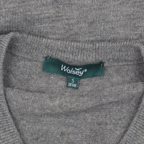 Wolsey Grey Wool V-Neck Pullover Men’s S