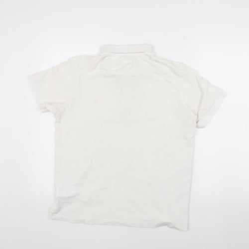 Farah Men's White Polo Shirt, Size L, Logo Accent