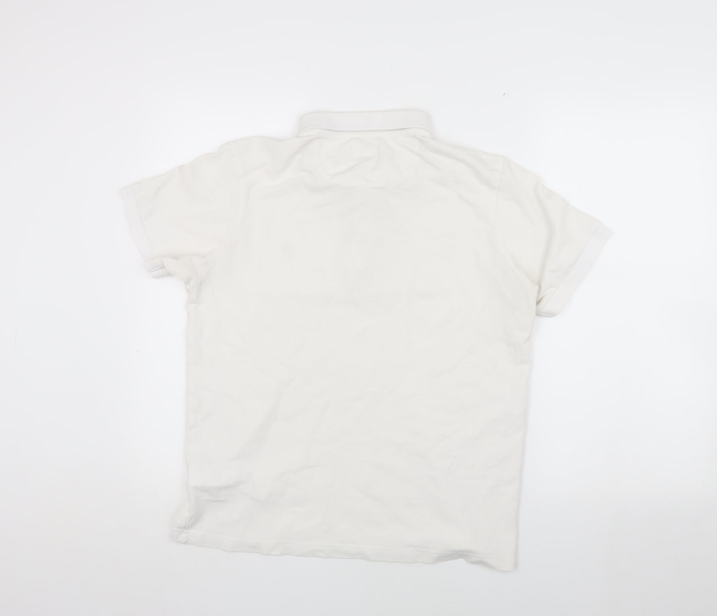 Farah Men's White Polo Shirt, Size L, Logo Accent