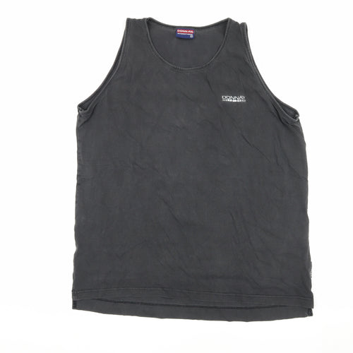 Donnay Men's Black Tank Top, Medium, Cotton, Sleeveless