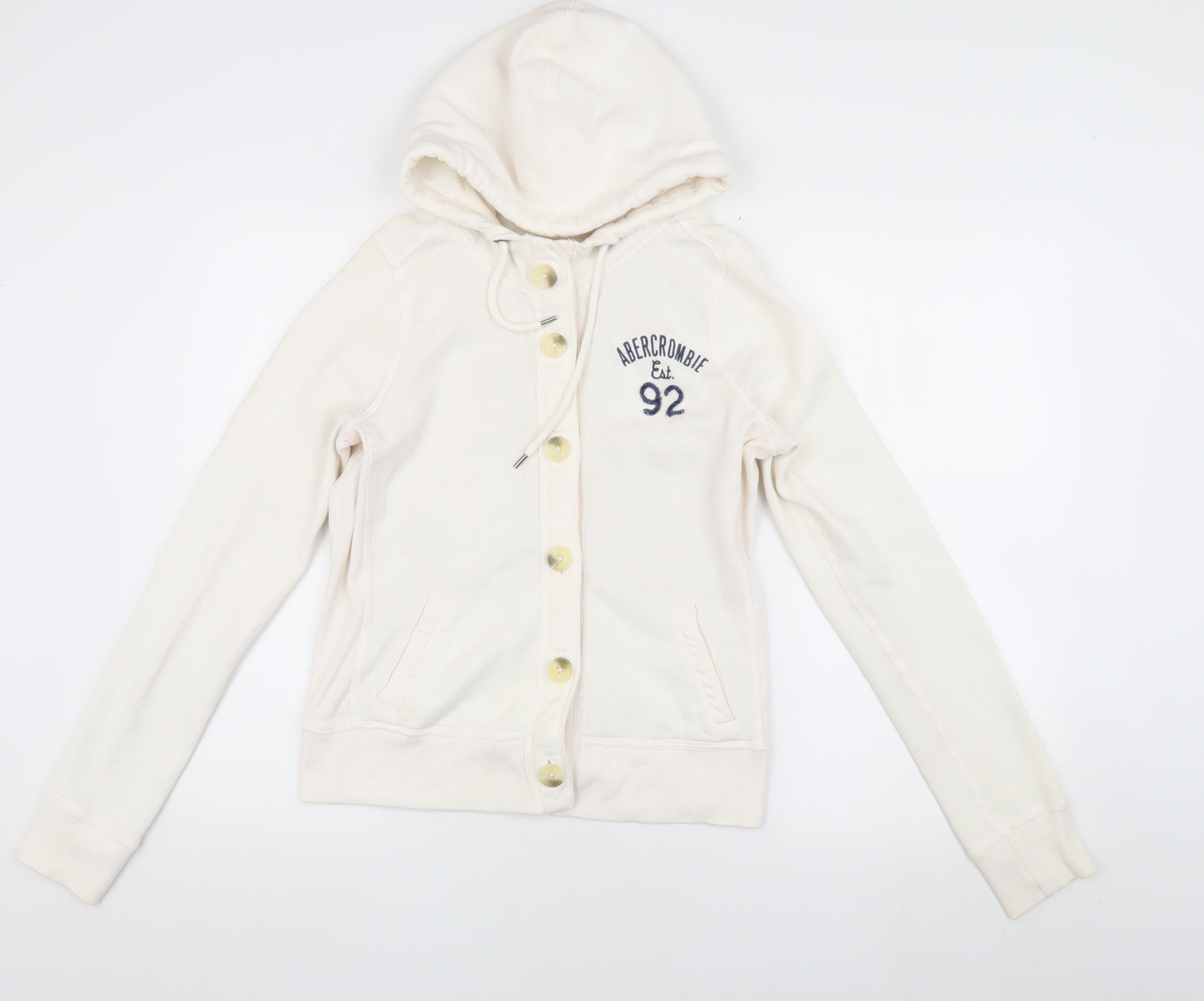 Abercrombie & Fitch Men's White Hooded Jacket L