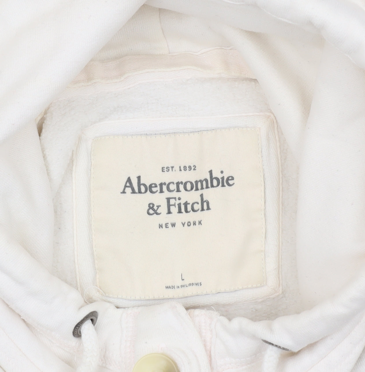 Abercrombie & Fitch Men's White Hooded Jacket L
