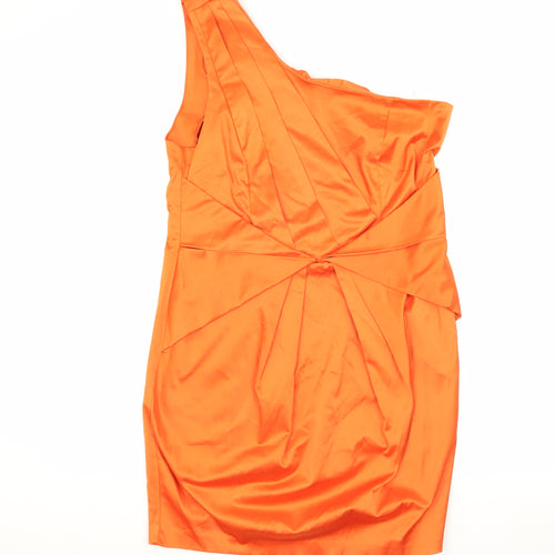 Diamond by Julien Macdonald Orange One Shoulder Dress Women Size 16
