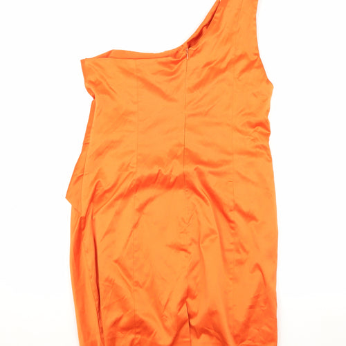 Diamond by Julien Macdonald Orange One Shoulder Dress Women Size 16