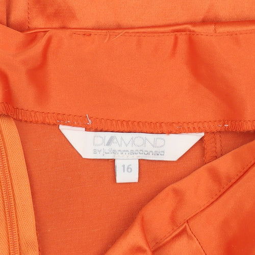 Diamond by Julien Macdonald Orange One Shoulder Dress Women Size 16