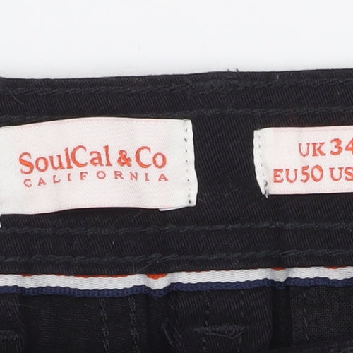 SoulCal & Co Men's Black Regular Fit Trousers - 34