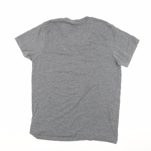Pierre Cardin Men's Grey V-Neck Logo T-Shirt Size L