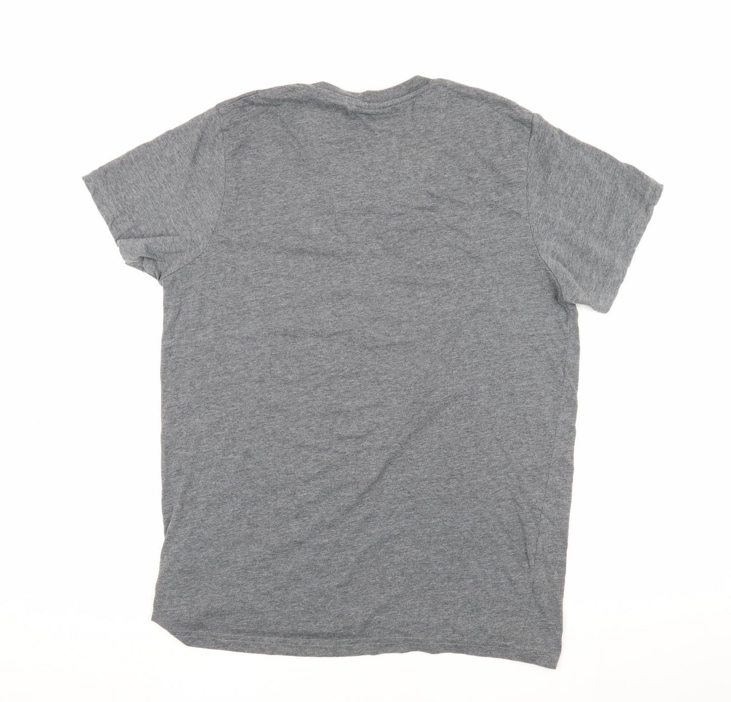 Pierre Cardin Men's Grey V-Neck Logo T-Shirt Size L