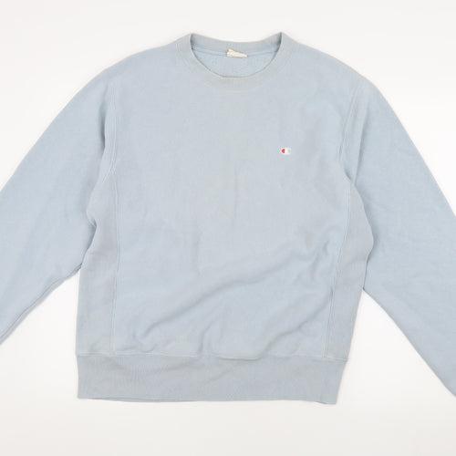 Champion Men's Blue Pullover Sweatshirt Logo Size S