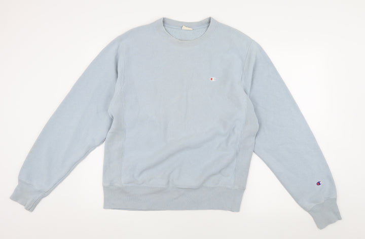 Champion Men's Blue Pullover Sweatshirt Logo Size S