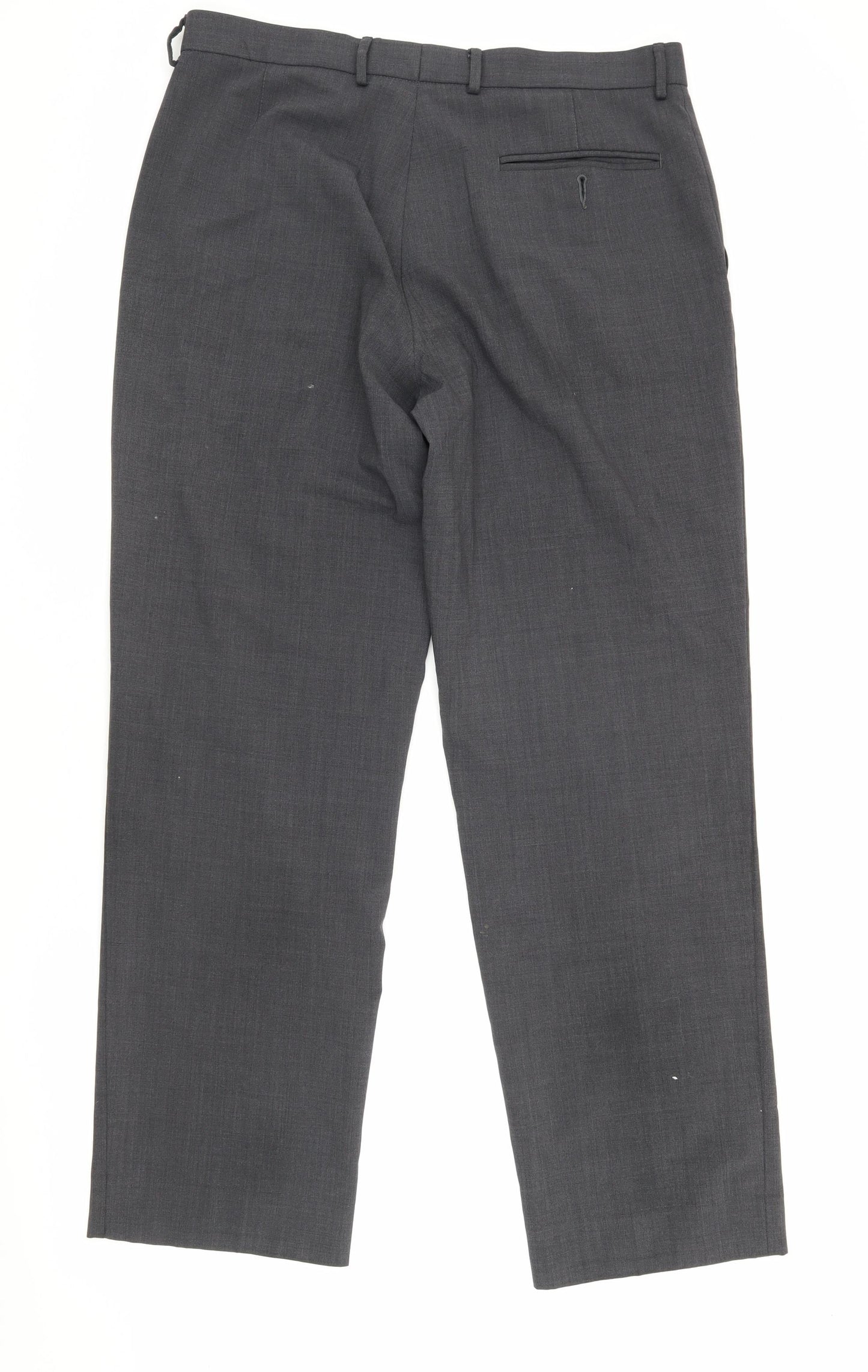 Marks and Spencer Men's Grey Wool Blend Trousers 34