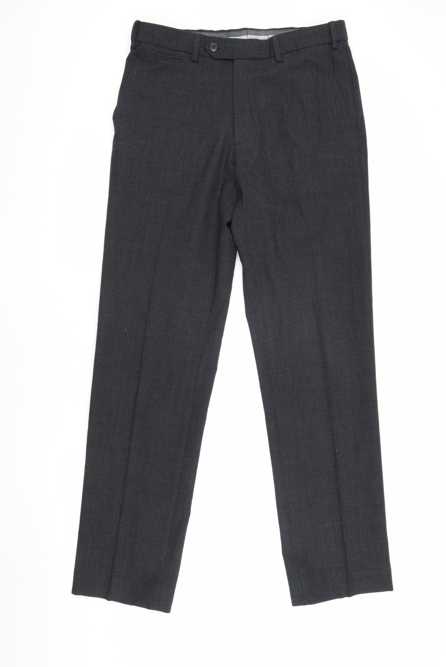 M&S Mens Grey Tailored Wool Trousers Size 32