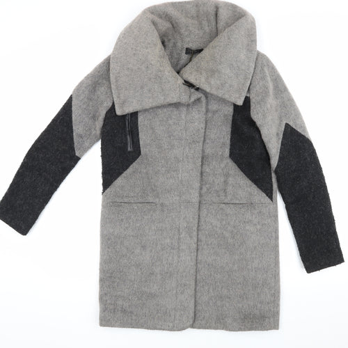 Label Lab Women's Grey Wool Coat Size 8 Mid-Length