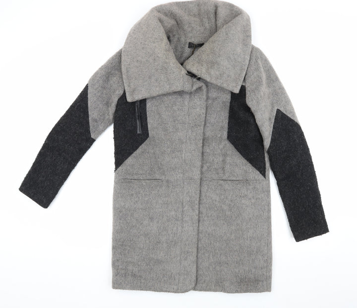 Label Lab Women's Grey Wool Coat Size 8 Mid-Length