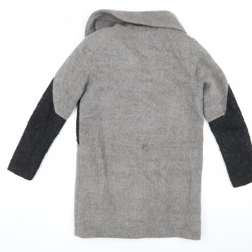 Label Lab Women's Grey Wool Coat Size 8 Mid-Length