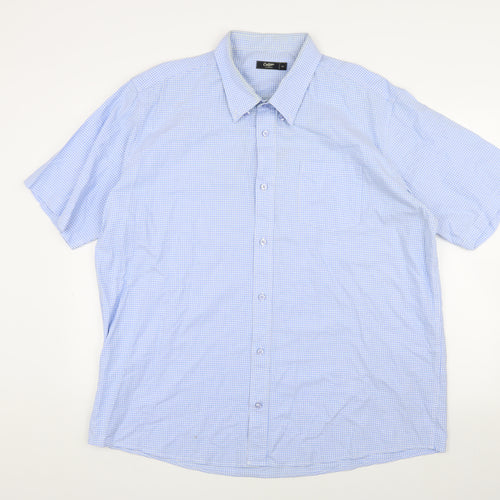 Cotton Traders Men's 2XL Blue Check Short Sleeve Shirt