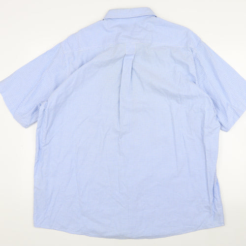 Cotton Traders Men's 2XL Blue Check Short Sleeve Shirt