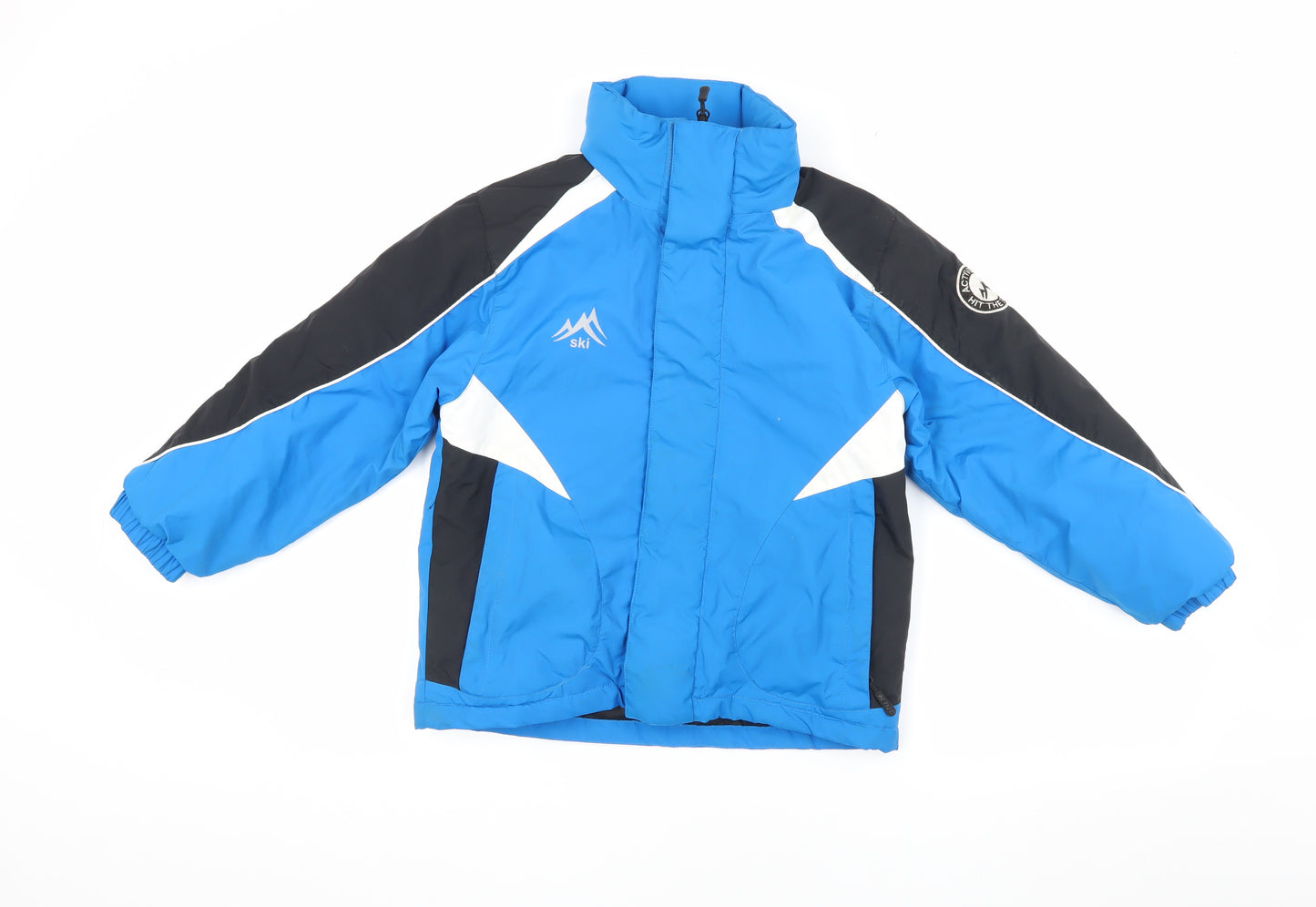 Hit The Slopes Boys Blue Ski Jacket 7-8 Years Hooded Winter