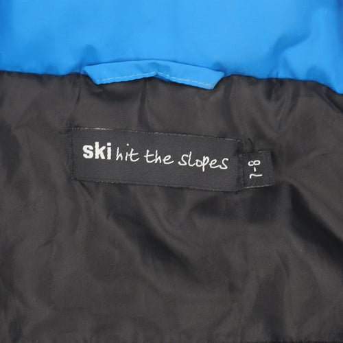 Hit The Slopes Boys Blue Ski Jacket 7-8 Years Hooded Winter