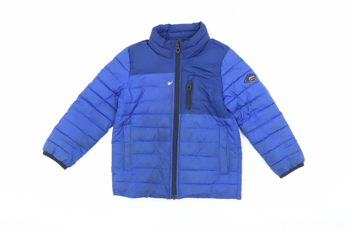 Joules Boys Blue Puffer Jacket 6 Years Winter Zip Pocket