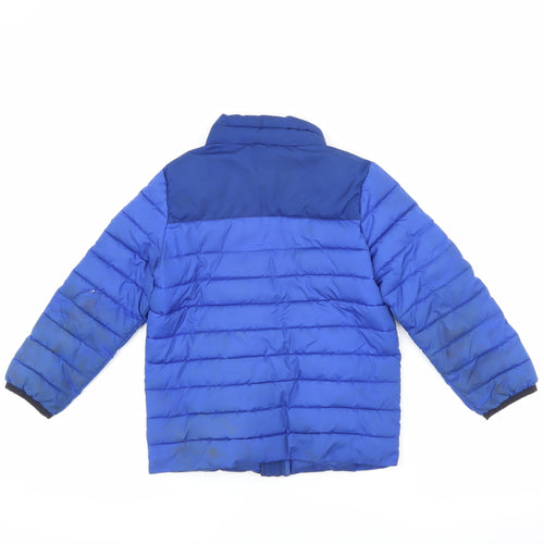 Joules Boys Blue Puffer Jacket 6 Years Winter Zip Pocket