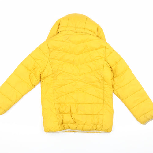 name it Boys Yellow Puffer Jacket, Size 7 Years, Hooded