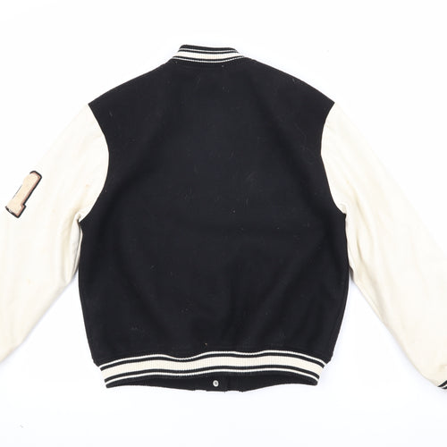 H&M Girls Black Varsity Jacket, Size 9-10 Years