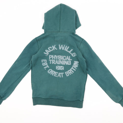 Jack Wills Women's Green Pullover Hoodie UK Size 10