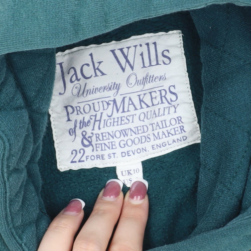 Jack Wills Women's Green Pullover Hoodie UK Size 10