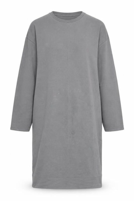 Front view of Zara Women’s Grey Long Sleeve Jersey Dress - M