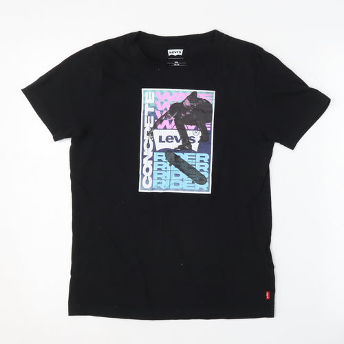 Levi's Boys Black Graphic T-Shirt 12 Years Skateboarding Style