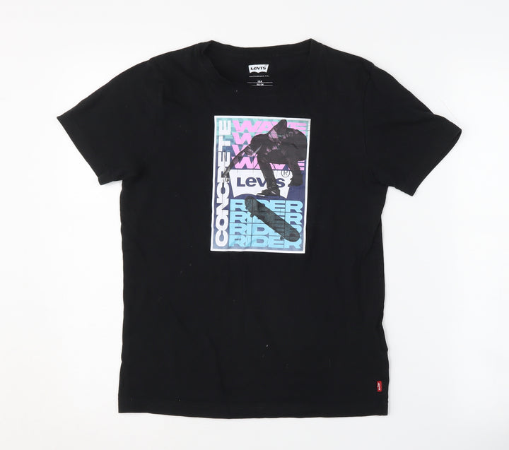 Levi's Boys Black Graphic T-Shirt 12 Years Skateboarding Style