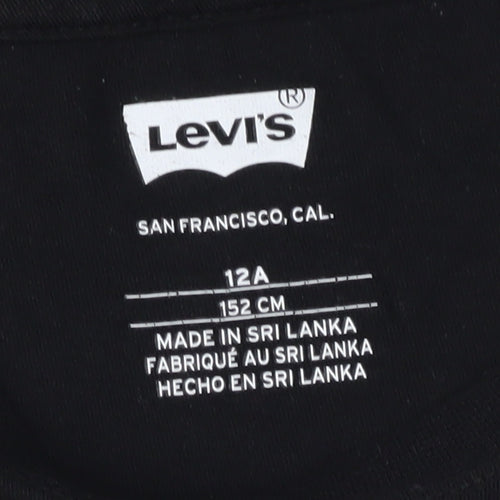 Levi's Boys Black Graphic T-Shirt 12 Years Skateboarding Style