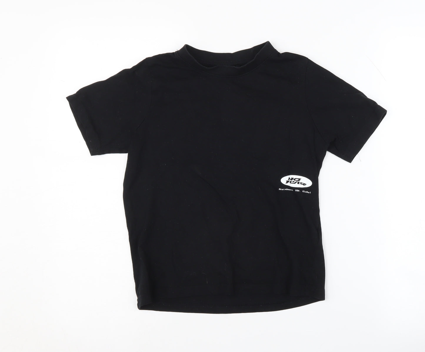 No Fear Boys Black T-Shirt, Size 7-8 Years, Cotton, Casual Wear