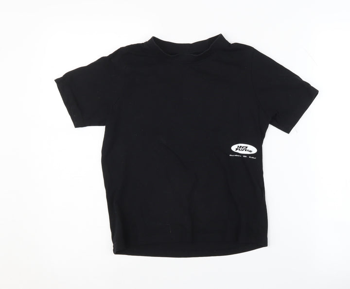 No Fear Boys Black T-Shirt, Size 7-8 Years, Cotton, Casual Wear